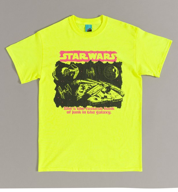 Star Wars Fastest Hunk Of Junk In The Galaxy Neon Yellow T-Shirt Star Wars Fastest Hunk Of Junk In The Galaxy Neon Yellow T-Shirt