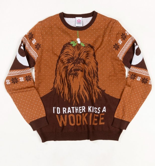 Star Wars Kiss A Wookiee Knitted Christmas Jumper Star Wars Kiss A Wookiee Knitted Christmas Jumper