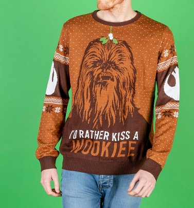 Star Wars Kiss A Wookiee Knitted Christmas Jumper Star Wars Kiss A Wookiee Knitted Christmas Jumper