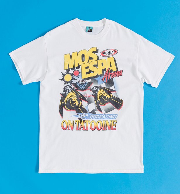 Star Wars Mos Espa Arena Podracing White T-Shirt Star Wars Mos Espa Arena Podracing White T-Shirt