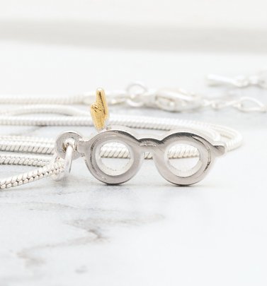 Sterling Silver Plated Harry Potter Lightning Bolt with Glasses Necklace Sterling Silver Plated Harry Potter Lightning Bolt with Glasses Necklace