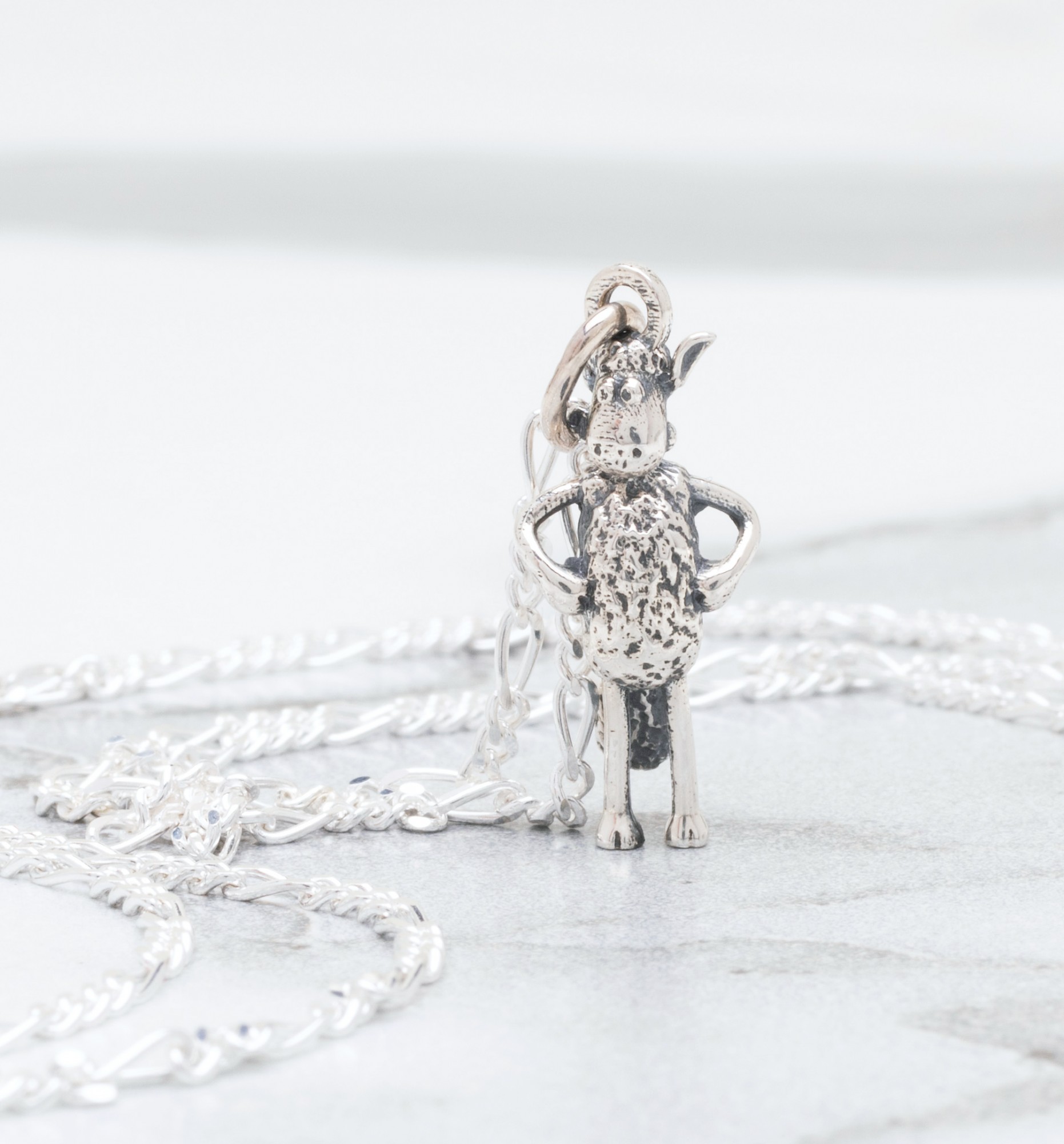 Sterling Silver Shaun The Sheep Necklace