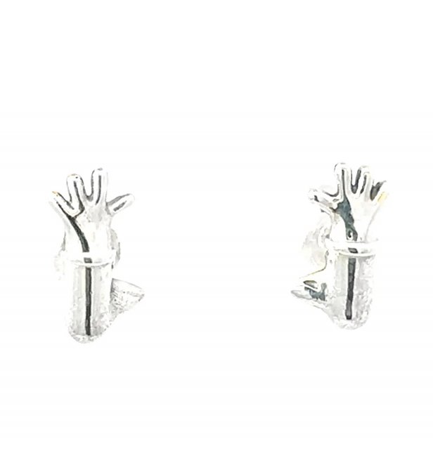 Sterling Silver Wallace & Gromit Feathers McGraw Stud Earrings