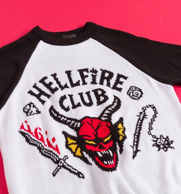 Knitted Stranger Things Hellfire Club Raglan Sleeve Jumper