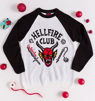 Stranger Things Hellfire Club Knitted Raglan Sleeve Jumper