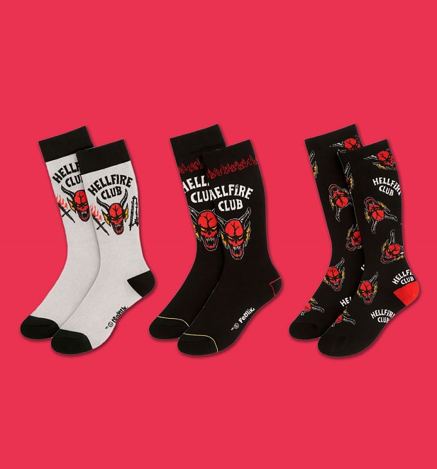 Stranger Things Hellfire Club Pack Of 3 Socks