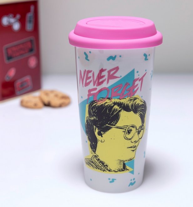 Stranger Things Never Forget Barb Travel Mug Stranger Things Never Forget Barb Travel Mug