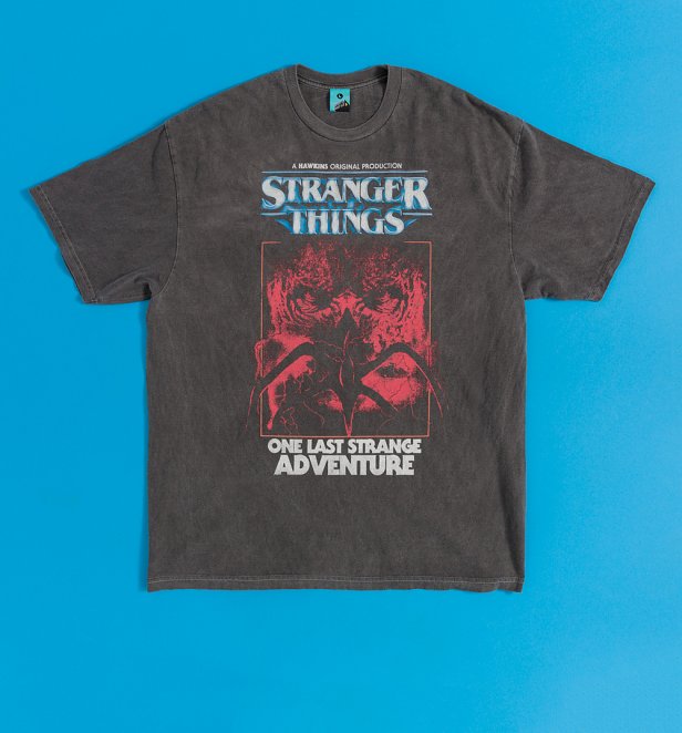 Stranger Things One Last Strange Adventure Vintage Wash Charcoal T-Shirt