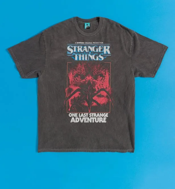 Stranger Things One Last Strange Adventure Vintage Wash Charcoal T-Shirt