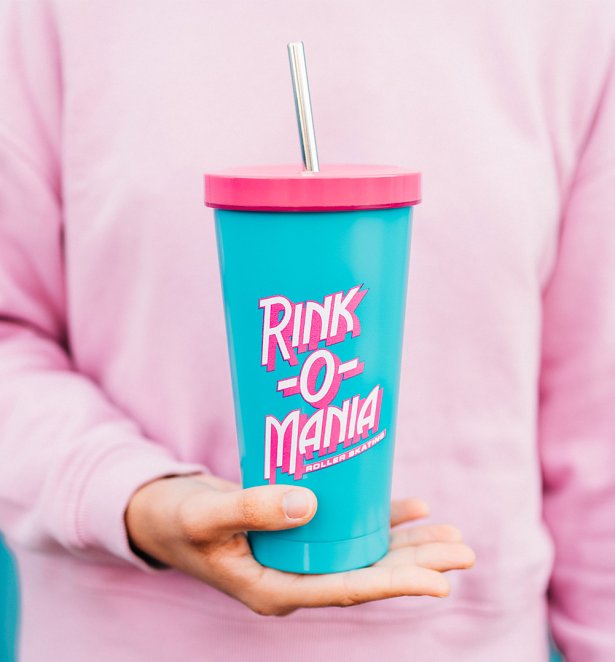 Stranger Things Rink-O-Mania Steel Tumbler With Straw