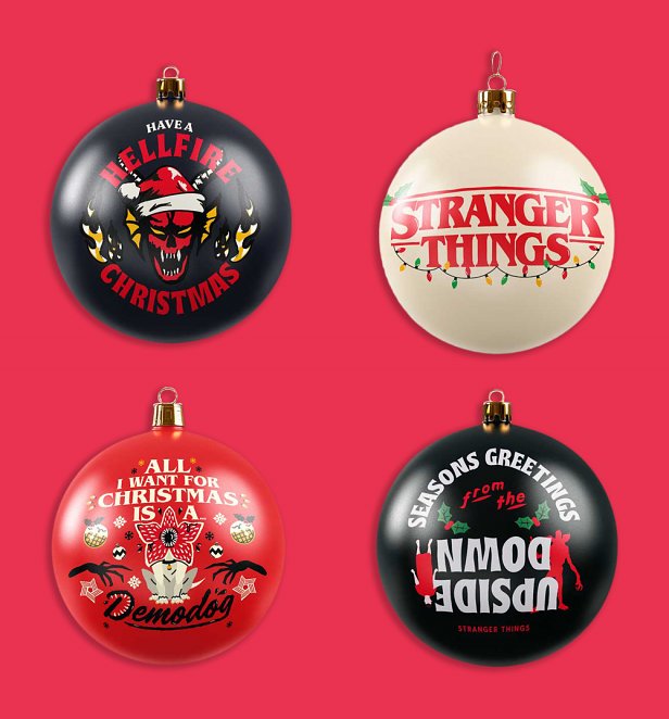 Stranger Things Set Of 3 Christmas Baubles Stranger Things Set Of 3 Christmas Baubles