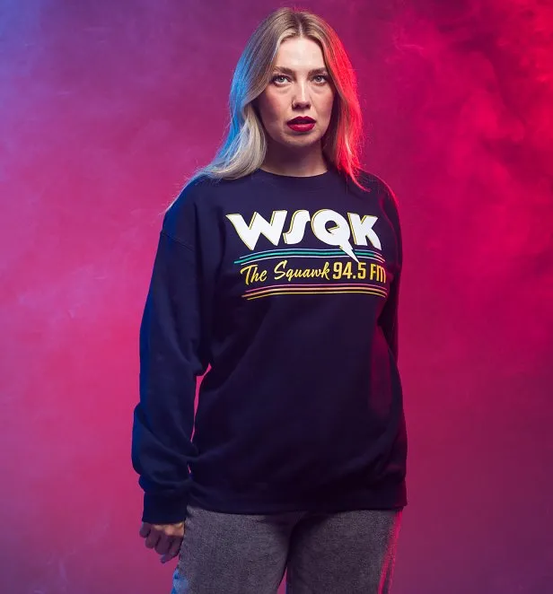 Stranger Things WSQK Logo Navy Sweater