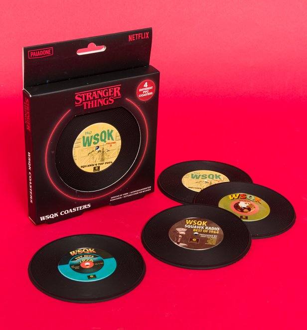 Stranger Things WSQK PVC Record Coasters Stranger Things WSQK PVC Record Coasters