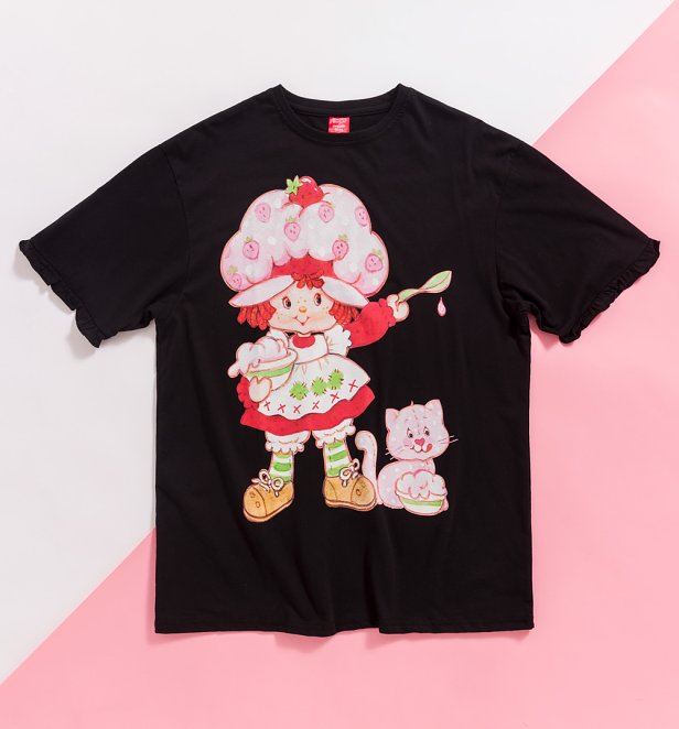 Strawberry Shortcake Black T-Shirt Dress from Cakeworthy
