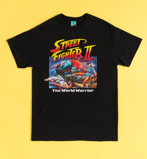 Street Fighter II Classic Cover Black T-Shirt