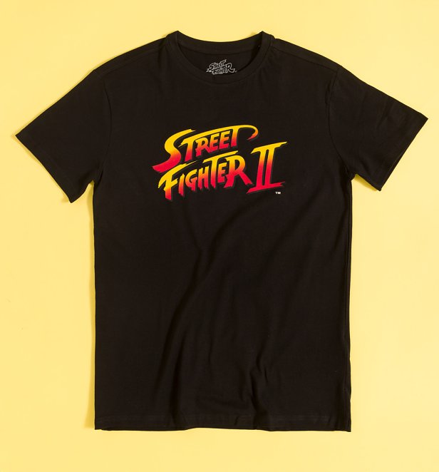Street Fighter II Logo Black T-Shirt