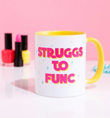 Struggs To Func Pink Handle Mug Struggs To Func Pink Handle Mug