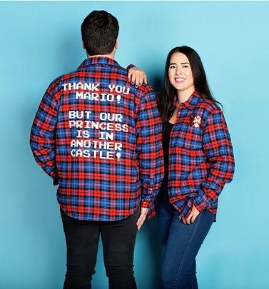 Super Mario Bros. Flannel Shirt from Cakeworthy Super Mario Bros. Flannel Shirt from Cakeworthy