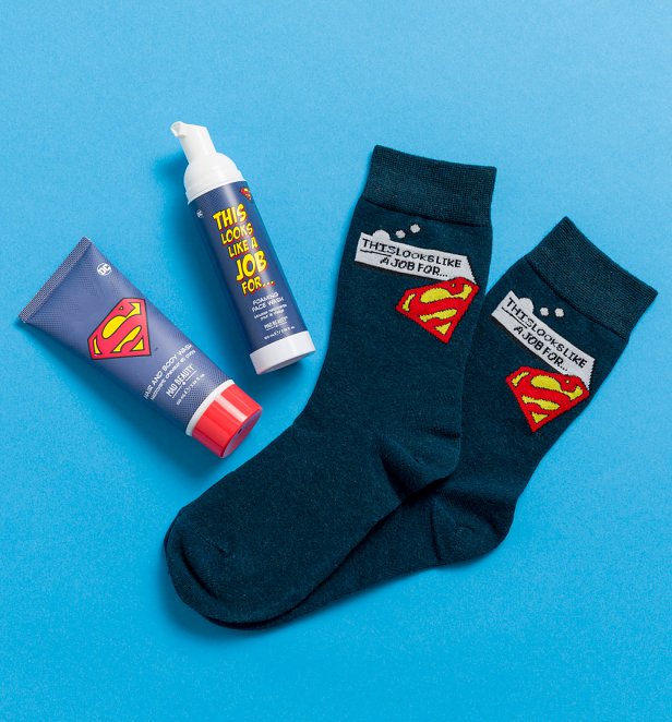 Superman Bath and Sock Set from Mad Beauty Superman Bath and Sock Set from Mad Beauty