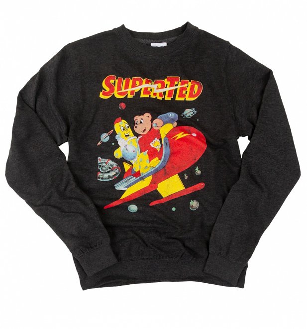 SuperTed Space Scene Black Heather Sweater SuperTed Space Scene Black Heather Sweater