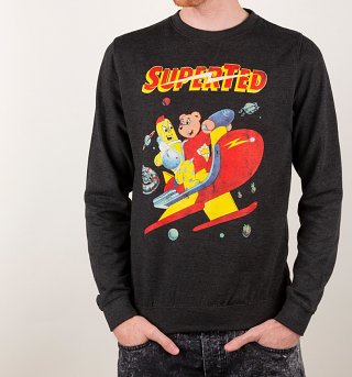 SuperTed Space Scene Black Heather Sweater SuperTed Space Scene Black Heather Sweater