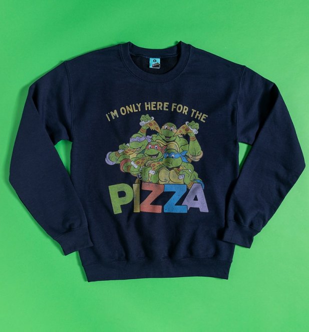 AWAITING APPROVAL PPS SENT 28/7 Teenage Mutant Ninja Turtles Only Here For The Pizza Navy Sweater