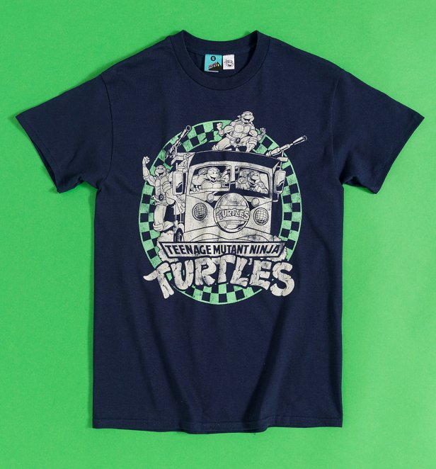 Teenage Mutant Ninja Turtles Van Navy T-Shirt