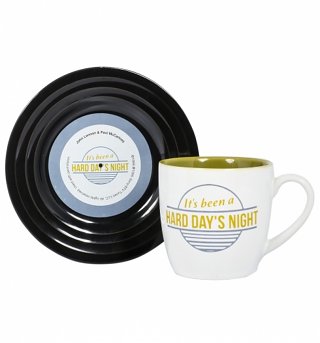 The Beatles Lennon and McCartney A Hard Day's Night Mug and Saucer Set The Beatles Lennon and McCartney A Hard Day's Night Mug and Saucer Set