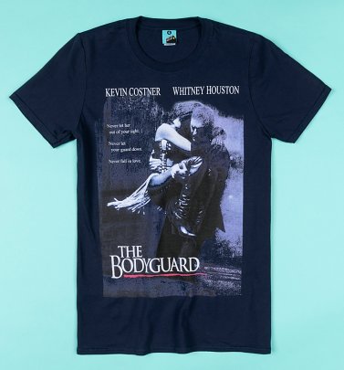 The Bodyguard Movie Poster Navy T-Shirt The Bodyguard Movie Poster Navy T-Shirt