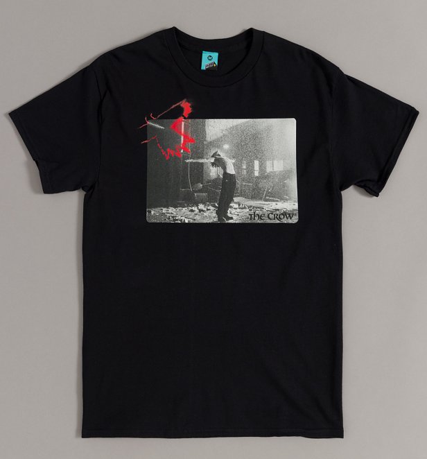 The Crow It Can't Rain All The Time Black T-Shirt with Back Print The Crow It Can't Rain All The Time Black T-Shirt with Back Print