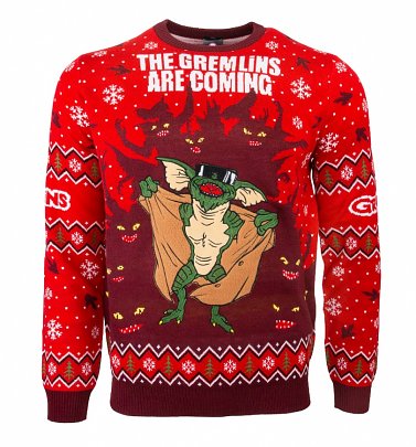 The Gremlins Are Coming Red Christmas Jumper The Gremlins Are Coming Red Christmas Jumper