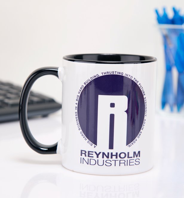 The IT Crowd Inspired Reynholm Industries Black Handle Mug The IT Crowd Inspired Reynholm Industries Black Handle Mug