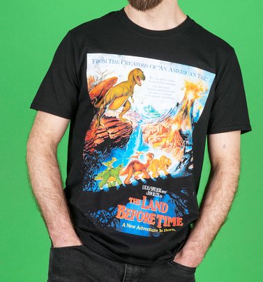 The Land Before Time Movie Poster Black T-Shirt The Land Before Time Movie Poster Black T-Shirt