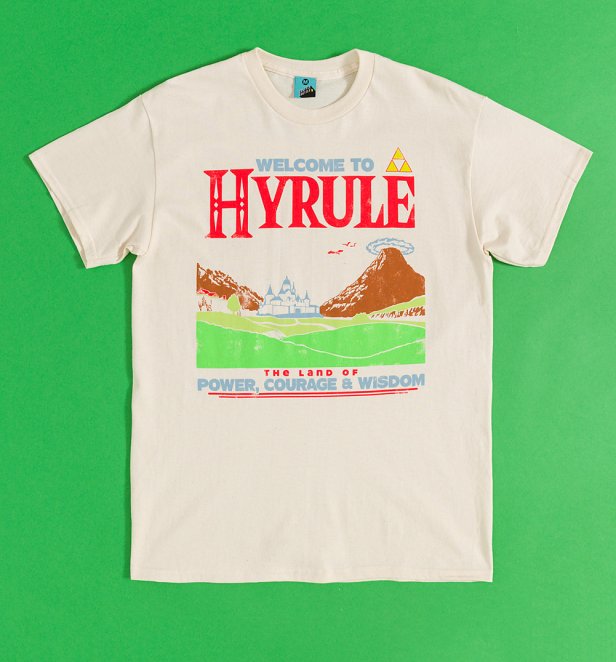 The Legend Of Zelda Inspired Welcome To Hyrule Ecru T-Shirt The Legend Of Zelda Inspired Welcome To Hyrule Ecru T-Shirt