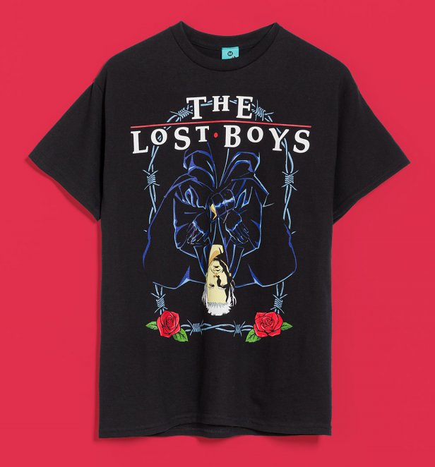 The Lost Boys Hanging Around Black T-Shirt With Back Print The Lost Boys Hanging Around Black T-Shirt With Back Print