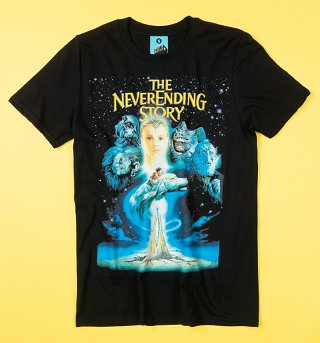The Neverending Story Movie Poster Black T-Shirt The Neverending Story Movie Poster Black T-Shirt