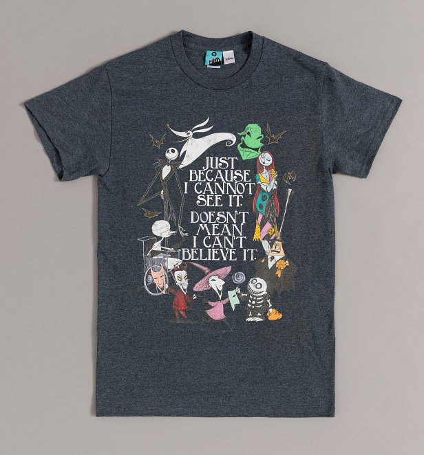 Disney The Nightmare Before Christmas Quote Dark Heather T-Shirt Disney The Nightmare Before Christmas Quote Dark Heather T-Shirt
