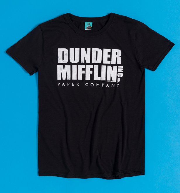 The Office Dunder Mifflin Logo Black T-Shirt