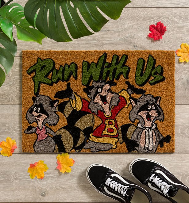 The Raccoons Run With Us Door Mat