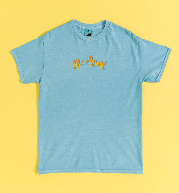 The Ren & Stimpy Show Vintage Wash Blue T-Shirt with Back Print The Ren & Stimpy Show Vintage Wash Blue T-Shirt with Back Print