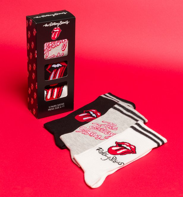 The Rolling Stones 3pk Boxed Socks