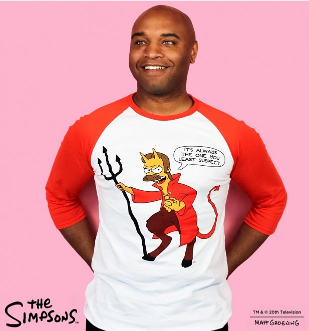 The Simpsons Flanders the Devil Raglan Long Sleeve T-Shirt from Cakeworthy