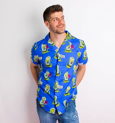 The Simpsons Kang and Kodos All Over Print Camp Shirt from Cakeworthy