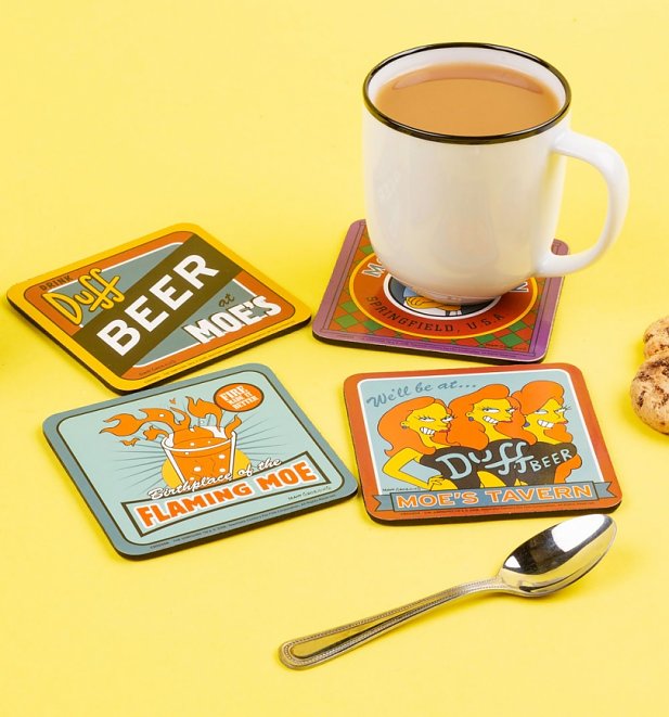 The Simpsons Moe's Tavern Set Of 4 Coasters