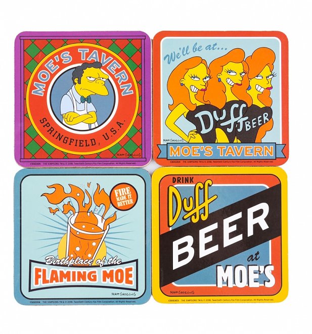 The Simpsons Moe's Tavern Set Of 4 Coasters The Simpsons Moe's Tavern Set Of 4 Coasters