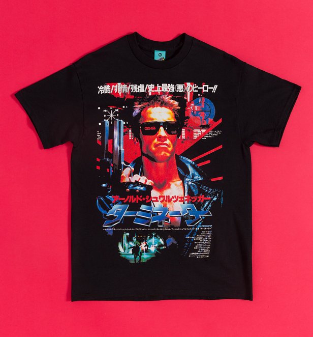 The Terminator Japanese Movie Poster Black T-Shirt