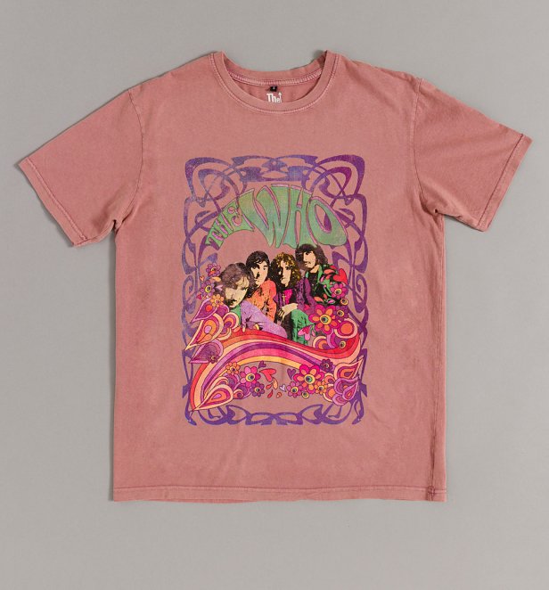 The Who Psych Floral Stone Wash Red T-Shirt The Who Psych Floral Stone Wash Red T-Shirt