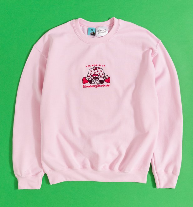 The World Of Strawberry Shortcake Embroidered Pink Sweater