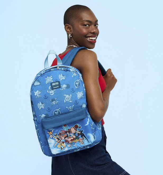 Sac à Dos Loungefly Bob L'éponge - Format Passeport, Cuir Synthétique, Bleu