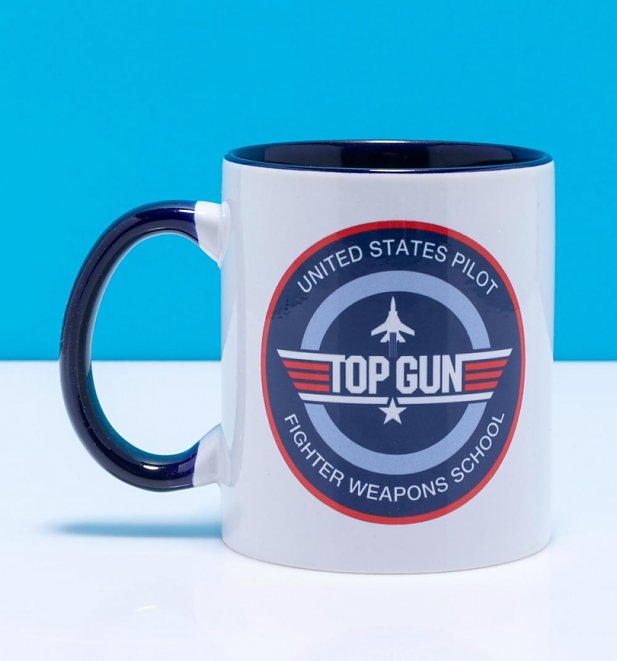 Top Gun Fighter Weapons School Blue Handle Mug Top Gun Fighter Weapons School Blue Handle Mug